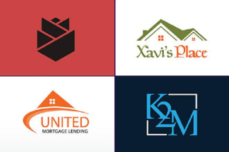 make modern realty construction mortgage logo design