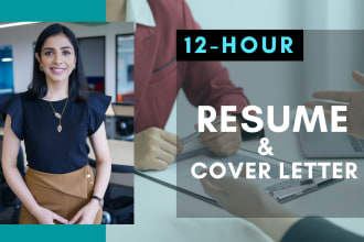 deliver professional resume cv and cover letter writing service within 12 hours