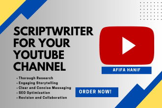 be scriptwriter for your youtube channel