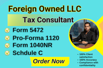 prepare form 5472 pro forma 1120 and 1040nr for foreign owned llc