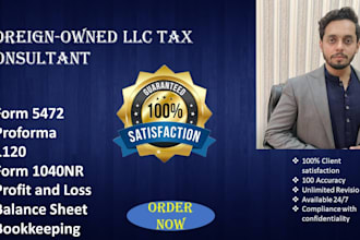 prepare and submit form 5472, 1120 and 1040nr for foreign owned llc