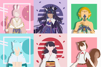 draw minimalist anime profile picture for your vtuber, twitch, discord
