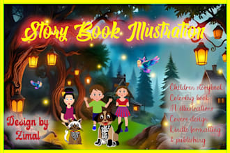 do children story book illustration and covers design