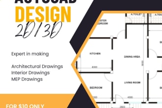 do drafting on autocad for plans and elevations