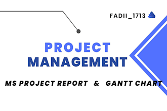 make your project management report and gantt chart using ms project