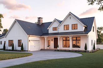 do 3d exterior home design, interior house commercial render walkthrough video