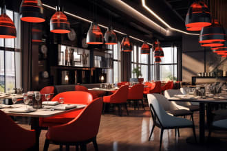 3d render interior of your restaurant retail store and cafe