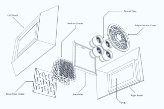 create a 3d technical drawing