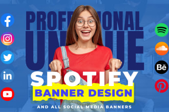 design professional spotify, soundcloud, music promo banner