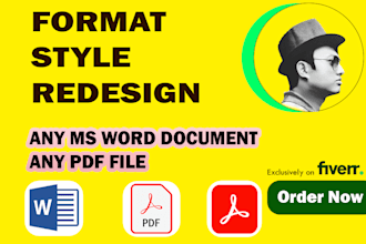 format, redesign any word or PDF document