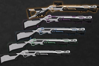 high quality weapon concept art for gaming and more