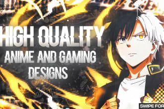 make an aesthetic anime gaming banner for youtube, twitch