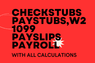 make paystub,checkstub,1099 and w2