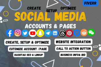 professionally create and setup all social media business accounts