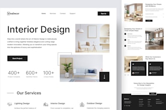 build responsive wordpress website design and interior design website