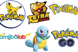 design pokemon logo and text for your brand