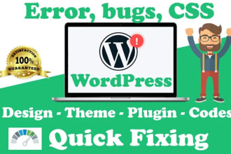 troubleshoot and fix wordpress website bugs and errors