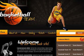 design basketball website, football website, sport website, football academy