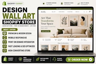 design wall art shopify store canvas art store print on demand website art store