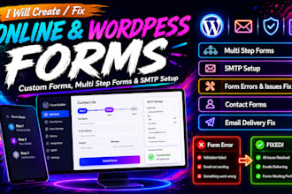 create or fix wordpress forms, multistep forms and SMTP setup