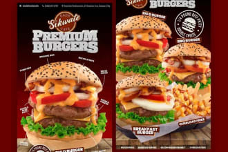 design posters like food design posters and social media posts and brand posts