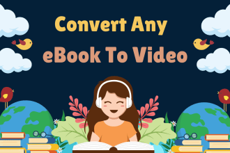convert ebook to video mp4, PDF, epub, azw, azw3, kfx, etc