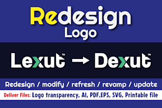 replicate, refresh, remake, rebrand, redesign, copy and modification in logo