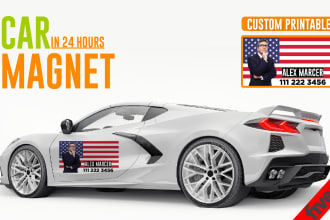 design car door magnet, vehicle decal, magnet sign in 12 hours