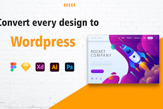 convert psd, xd, figma to wordpress