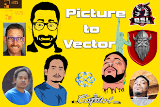 do picture to manual vector art, image to vector art tracing