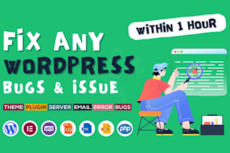 fix any wordpress bugs and issues within 1 hour