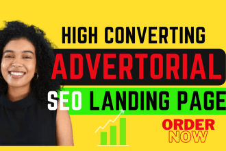 write masterpiece advertorial landing page for your business