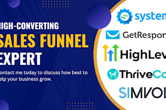 sales funnel on getresponse systeme io gohighlevel  funnelish simvoly kartra