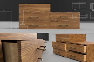 make a 3d cad model, 2d technical drawings and renders