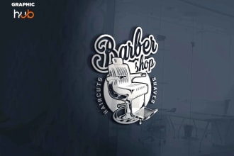 design eye catching barber shop logo
