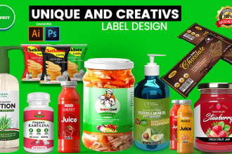 design unique and creative food labels, cosmatics labels and wine label design