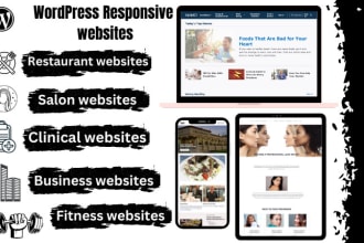 build  wordpress restaurant website or business, agency websites