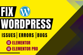 fix elementor website issues, error, bug wordpress website, elementor pro