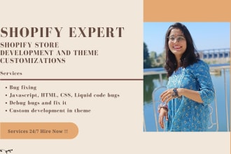 do shopify bug fixing and theme customization