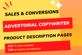 do ecommerce advertorial copywriting to generate more conversions