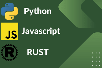 code in python, rust, and javascript with excellence