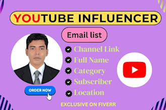 find youtube influencer email leads