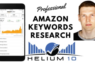 do professional keyword research for amazon fba PPC SEO with helium10