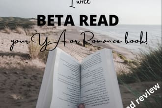 beta read and review your ya or romance book