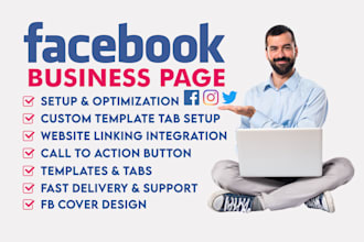 create, setup and design professional facebook business page