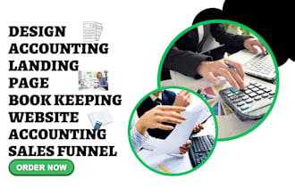 design accounting landing page bookkeeping  website accounting sales funnel