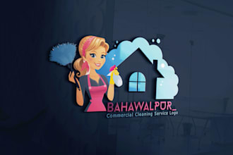 design residential and commercial cleaning service logo