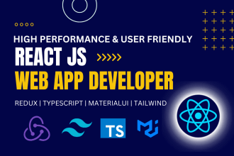 be your frontend web app developer with react js, redux, react hooks