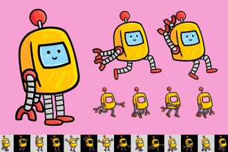 design fantasy unique and colorful characters and sprites