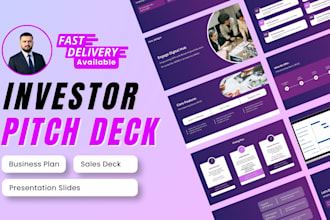 design, redesign investor pitch decks